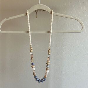 Stella & Dot Blue and White Beaded Necklace